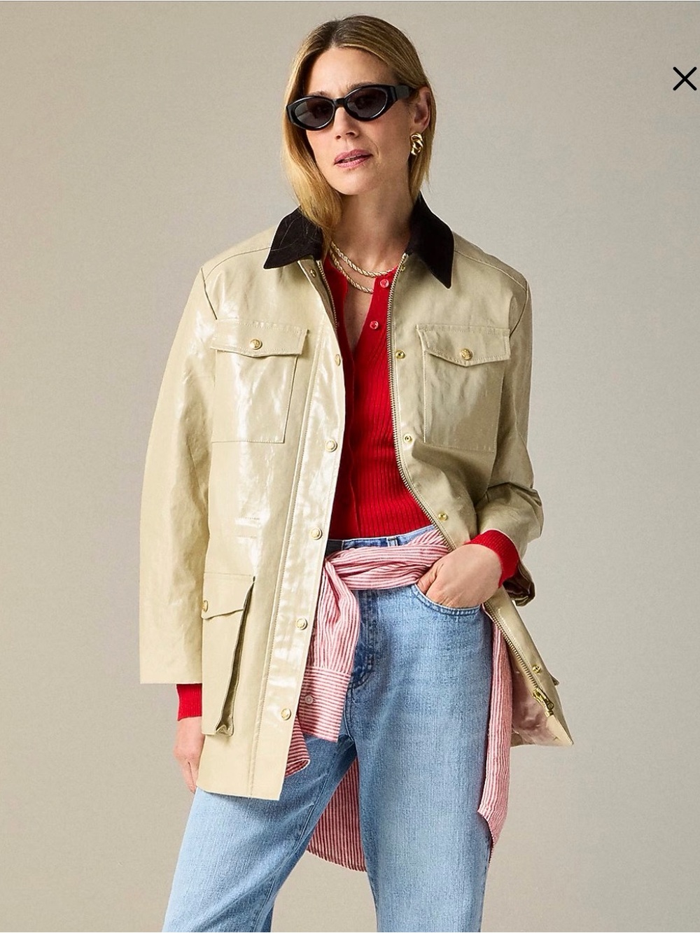 J. Crew laminated barn jacket